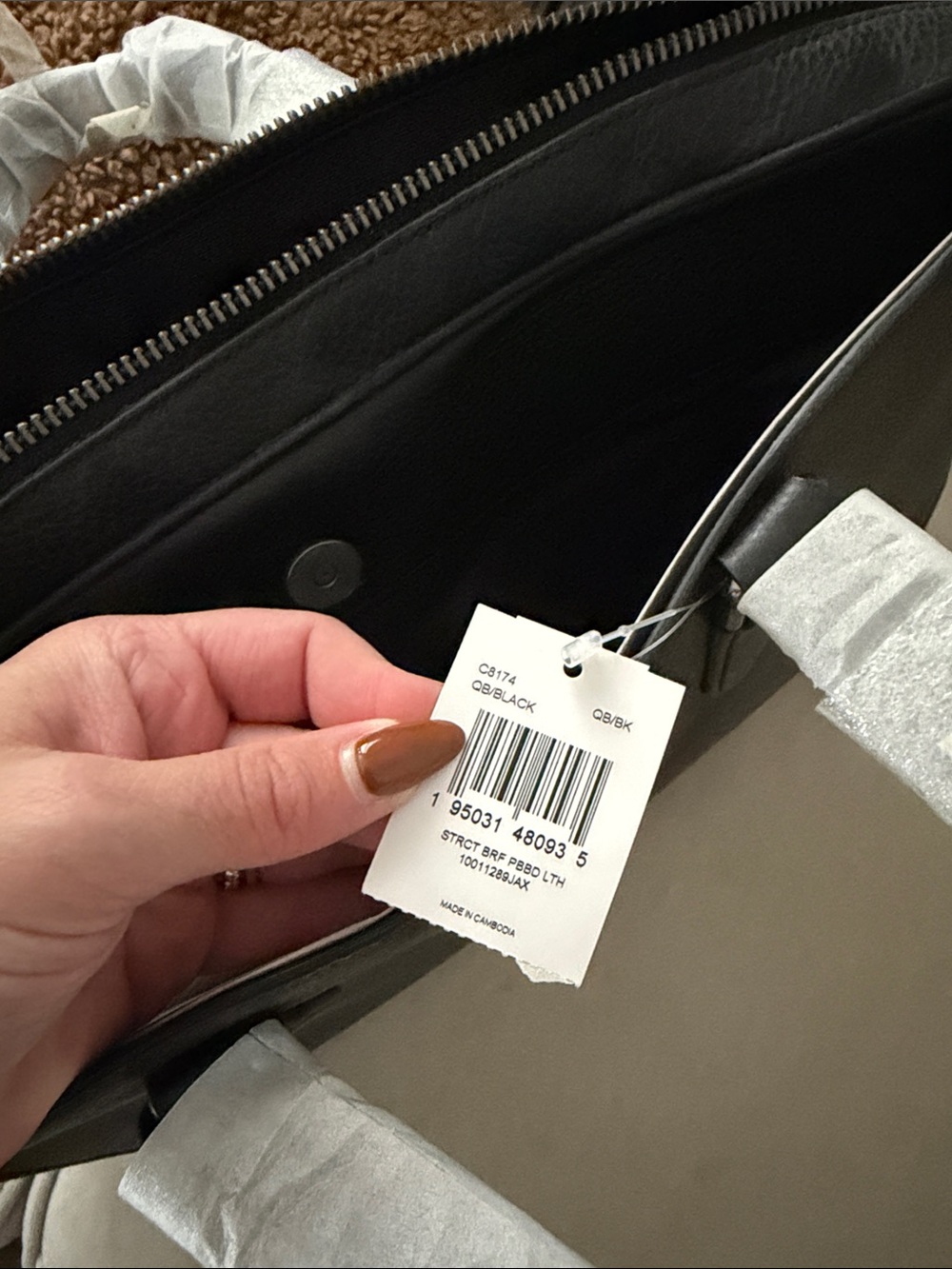 Coach Black Pebbled Leather Briefcase with Hang Tag - Picture 5 of 5